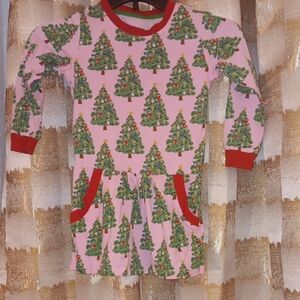 Pink Dress with Red Accents And Christmas Tree Designs!!